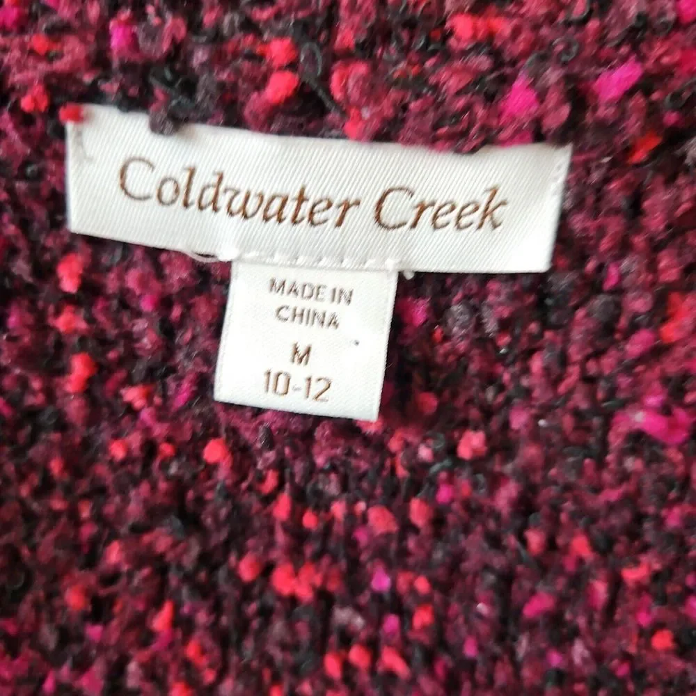Coldwater Creek Sz Med Black And Red Vest Wool blend